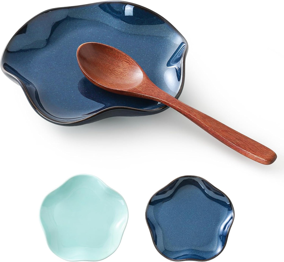 Spoon Rest for Stove Top, Ceramic Spoon Holder for Counter, Modern Farmhouse Decor Accessories for Spatula, Spoons or Tongs