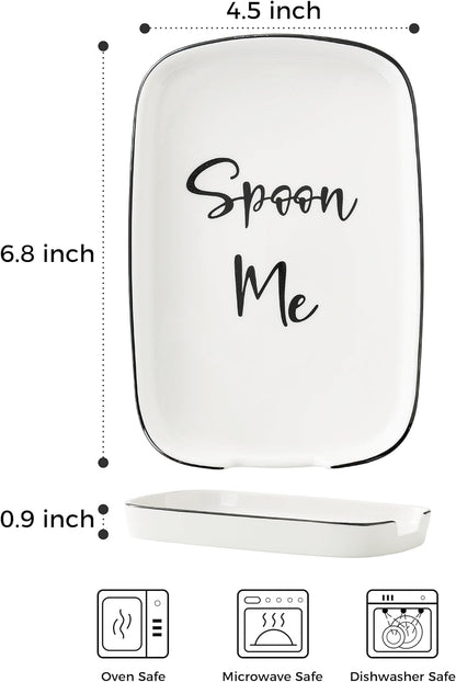 Spoon Rest for Stove Top, Ceramic Spoon Holder for Counter, Modern Farmhouse Decor Accessories for Spatula, Spoons or Tongs