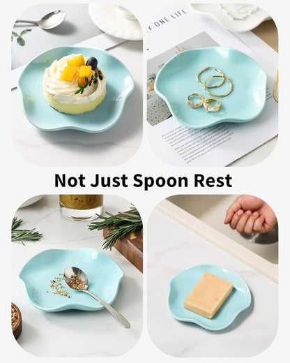Spoon Rest for Stove Top, Ceramic Spoon Holder for Counter, Modern Farmhouse Decor Accessories for Spatula, Spoons or Tongs