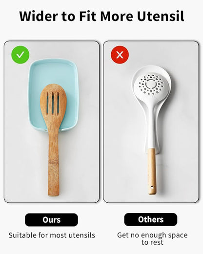 Spoon Rest for Stove Top, Ceramic Spoon Holder for Counter, Modern Farmhouse Decor Accessories for Spatula, Spoons or Tongs