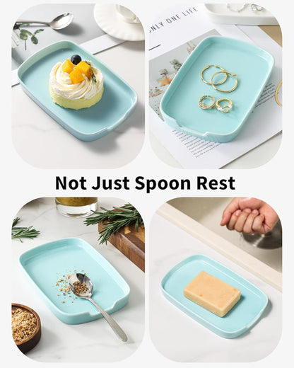 Spoon Rest for Stove Top, Ceramic Spoon Holder for Counter, Modern Farmhouse Decor Accessories for Spatula, Spoons or Tongs