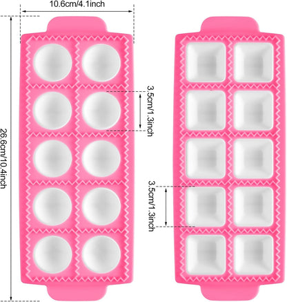Ravioli Maker 2 Set Large Ravioli Cutter Ravioli Press Set Round Ravioli Mold and Cutter Square Ravioli Mold Ravioli Stamp for Kitchen Home Ravioli