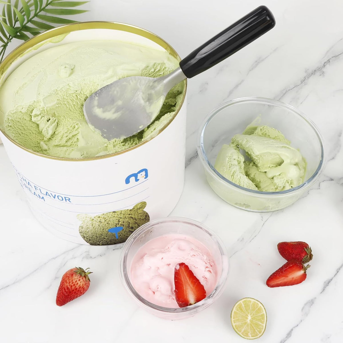 Stainless Steel Ice Cream Spade with Non-Slip Handle, Heavy Duty Ice Cream Spade Scoop for Hard or Creamy Ice Cream, Durable Bend Proof Flat Ice Cream Paddle, Easy Scooping & Dishwasher Safe