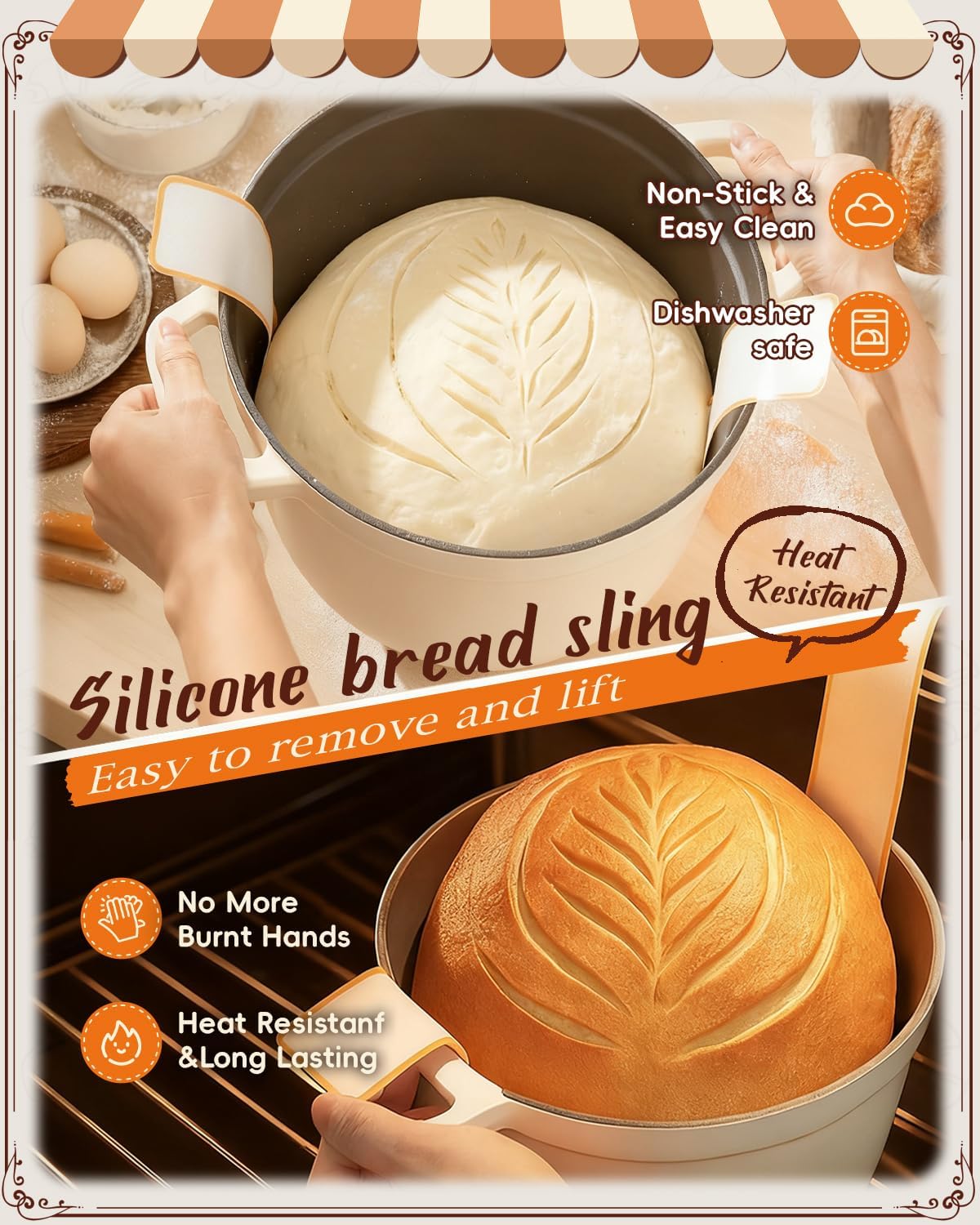 Complete Sourdough Starter Kit | Easy to Clean for Beginners | Sourdough Bread Baking Supplies with Round Bread Proofing Basket, Bread Sling, Starter Jar, Dough Whisk, Scrapers, Bag,Manual