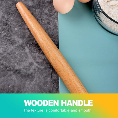 Danish Dough Whisk - Stainless Steel Hand Mixer with Wooden Handle, Essential Baking Tool for Sourdough, Artisan Bread & Pastry Dough