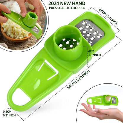 Garlic Grinder-Hand Garlic Grinder-Small Hand Grinder for Garlic-Garlic Slicer-Garlic Mincer-2025 New Hand Press Garlic Chopper-Garlic Press Hand Specialty Tools (Pink)