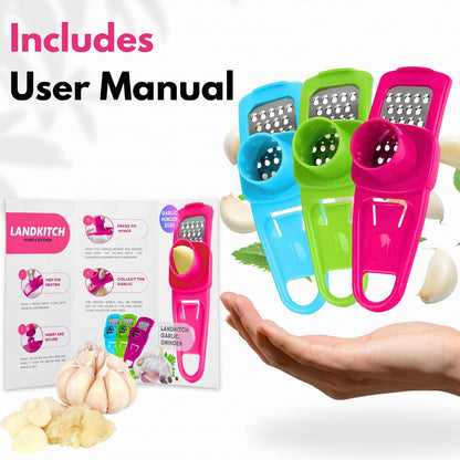 Garlic Grinder-Hand Garlic Grinder-Small Hand Grinder for Garlic-Garlic Slicer-Garlic Mincer-2025 New Hand Press Garlic Chopper-Garlic Press Hand Specialty Tools (Pink)
