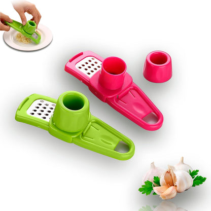 Garlic Grinder-Hand Garlic Grinder-Small Hand Grinder for Garlic-Garlic Slicer-Garlic Mincer-2025 New Hand Press Garlic Chopper-Garlic Press Hand Specialty Tools (Pink)