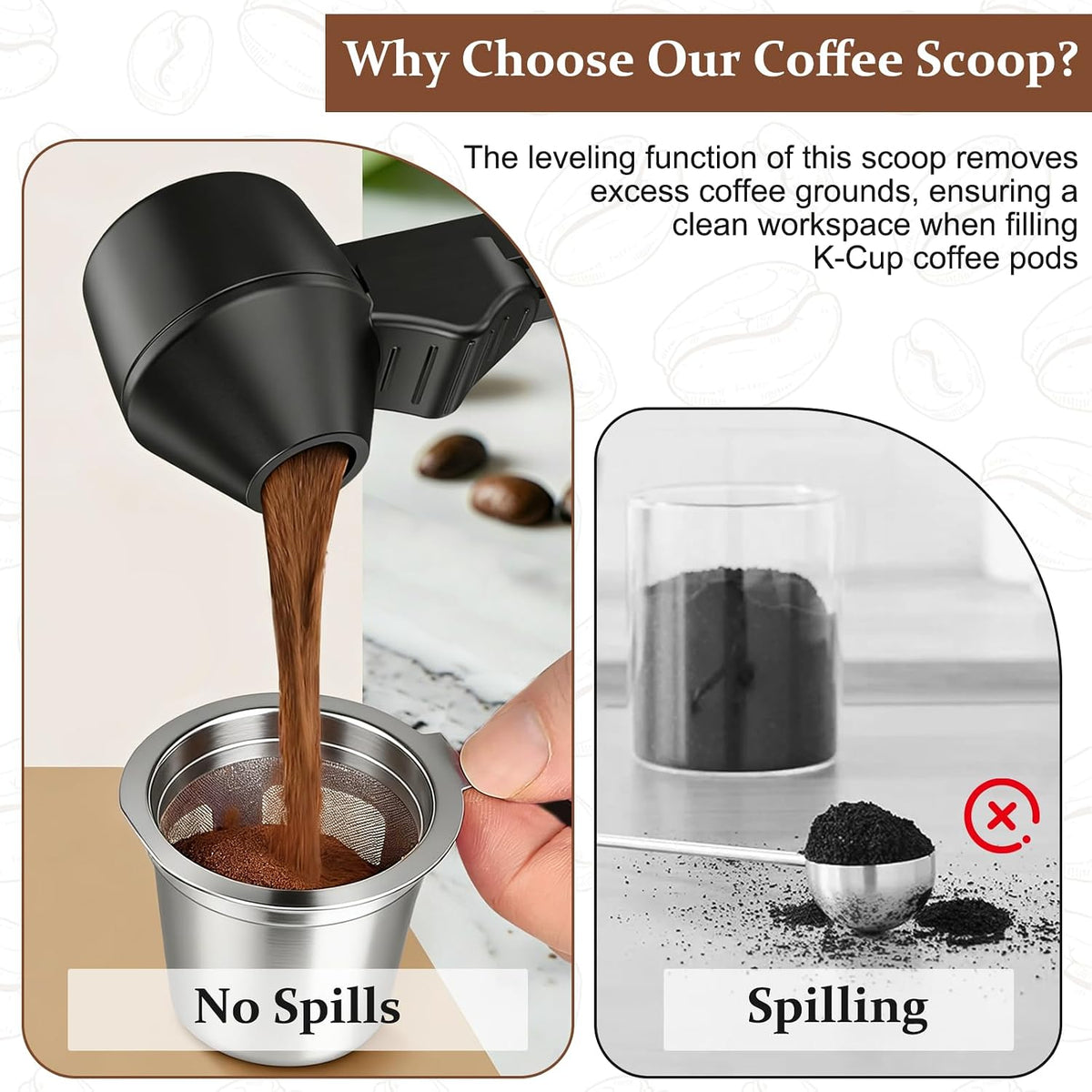 Coffee Spoon Funnel Set, Anti-Stain Measuring Spoon, 2 Tablespoon Capacity, Also Suitable for Protein Powder, Tea, etc., 1 Pcs