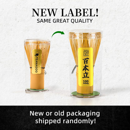 Matcha Whisk Set,Bamboo Matcha Whisk (100 prongs) with Black Holder,6-PCS Traditional Starter Set,Scoop (Chashaku),Bamboo Chasen for Making Latte,Ceremony Accessory,Gife for Friend/Family