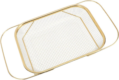 Over The Sink Colander Strainer Basket, Expandable Over The Sink Colander Stainless Steel Easy To Multifunctional for Home (Gold)