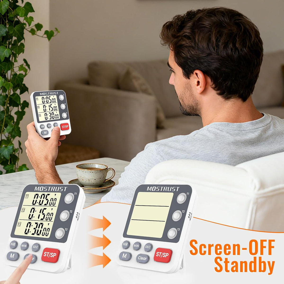 Digital Dual Kitchen Timer, Multiple Channels Countdown Timer