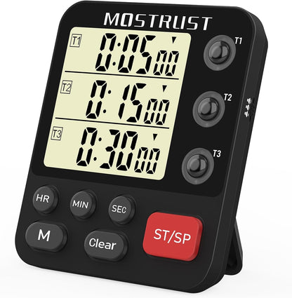 Digital Dual Kitchen Timer, Multiple Channels Countdown Timer