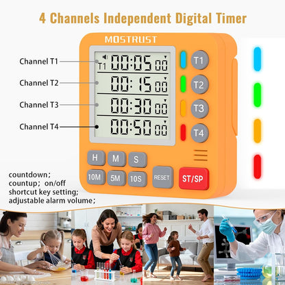 Digital Dual Kitchen Timer, Multiple Channels Countdown Timer
