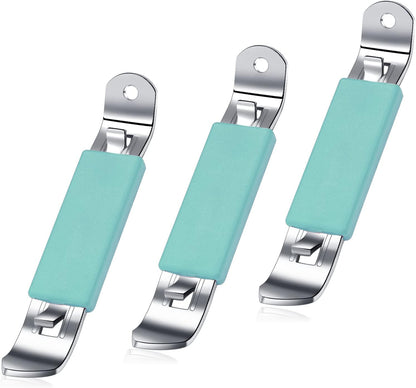 3 Pieces Magnetic Bottle Openers Can Opener Classic Beer Opener Stainless Steel Small Bottle Opener Can Tapper with Magnet for Camping and Traveling (Black Blue Fuchsia)