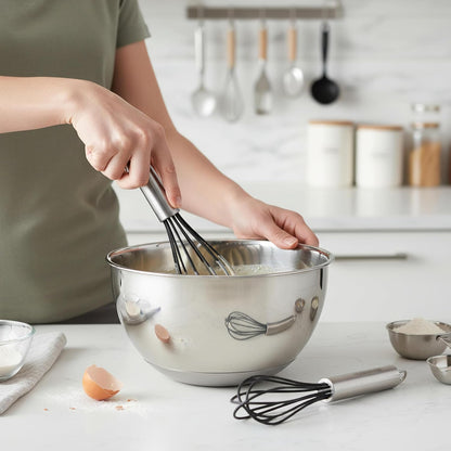 Professional Silicone Mini Whisks (Set of 2), Black