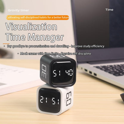 Pomodoro Timer, Small Gravity Timer, Visual Countdown 5 10 25 50 | Desk Productivity Flip Timer, ADHD Tool Cube Countdown Stopwatch, for Office, Kitchen, Gym, College School Supplies