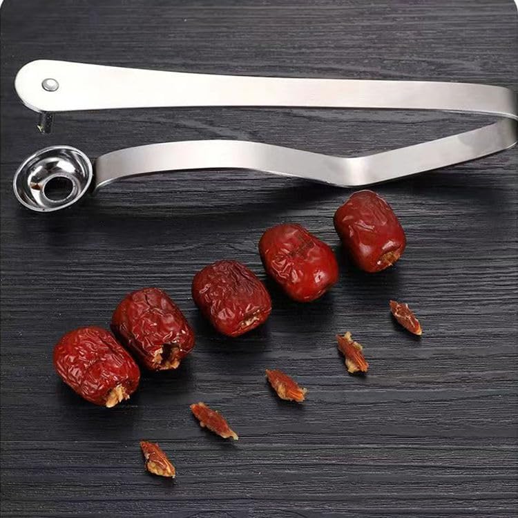 Stainless Steel Cherry Pitter Tool – Fruit Core Remover for Cherries, Olives, Red Dates, Jujube, Hawthorn – Heavy-Duty Cherry Seed Corer Kitchen Gadget