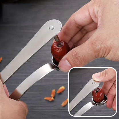 Stainless Steel Cherry Pitter Tool – Fruit Core Remover for Cherries, Olives, Red Dates, Jujube, Hawthorn – Heavy-Duty Cherry Seed Corer Kitchen Gadget