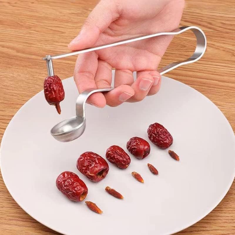 Stainless Steel Cherry Pitter Tool – Fruit Core Remover for Cherries, Olives, Red Dates, Jujube, Hawthorn – Heavy-Duty Cherry Seed Corer Kitchen Gadget