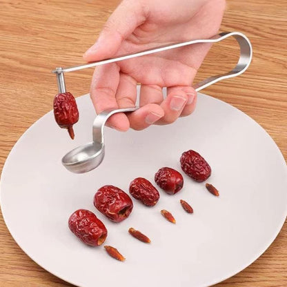 Stainless Steel Cherry Pitter Tool – Fruit Core Remover for Cherries, Olives, Red Dates, Jujube, Hawthorn – Heavy-Duty Cherry Seed Corer Kitchen Gadget
