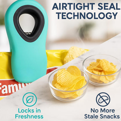 Magnetic Chip Clips, 6 Pack, Airtight Seal | Reusable Bag Closers for Food Storage, Snacks, Bread & Kitchen Organization, Strong Plastic Clips for Refrigerator Use
