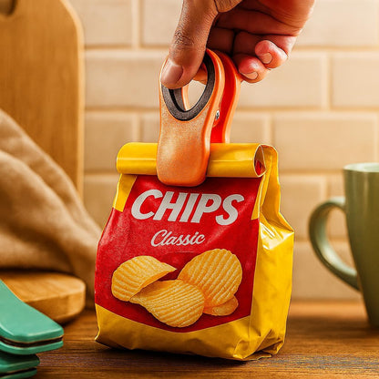 Magnetic Chip Clips, 6 Pack, Airtight Seal | Reusable Bag Closers for Food Storage, Snacks, Bread & Kitchen Organization, Strong Plastic Clips for Refrigerator Use