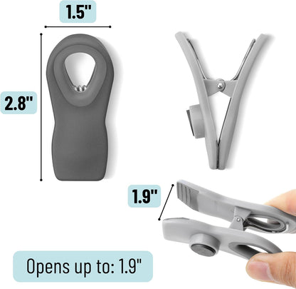Magnetic Chip Clips, 6 Pack, Airtight Seal | Reusable Bag Closers for Food Storage, Snacks, Bread & Kitchen Organization, Strong Plastic Clips for Refrigerator Use
