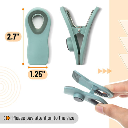 Magnetic Chip Clips, 6 Pack, Airtight Seal | Reusable Bag Closers for Food Storage, Snacks, Bread & Kitchen Organization, Strong Plastic Clips for Refrigerator Use