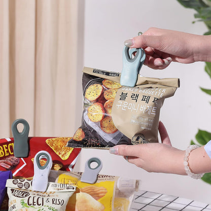 Magnetic Chip Clips, 6 Pack, Airtight Seal | Reusable Bag Closers for Food Storage, Snacks, Bread & Kitchen Organization, Strong Plastic Clips for Refrigerator Use