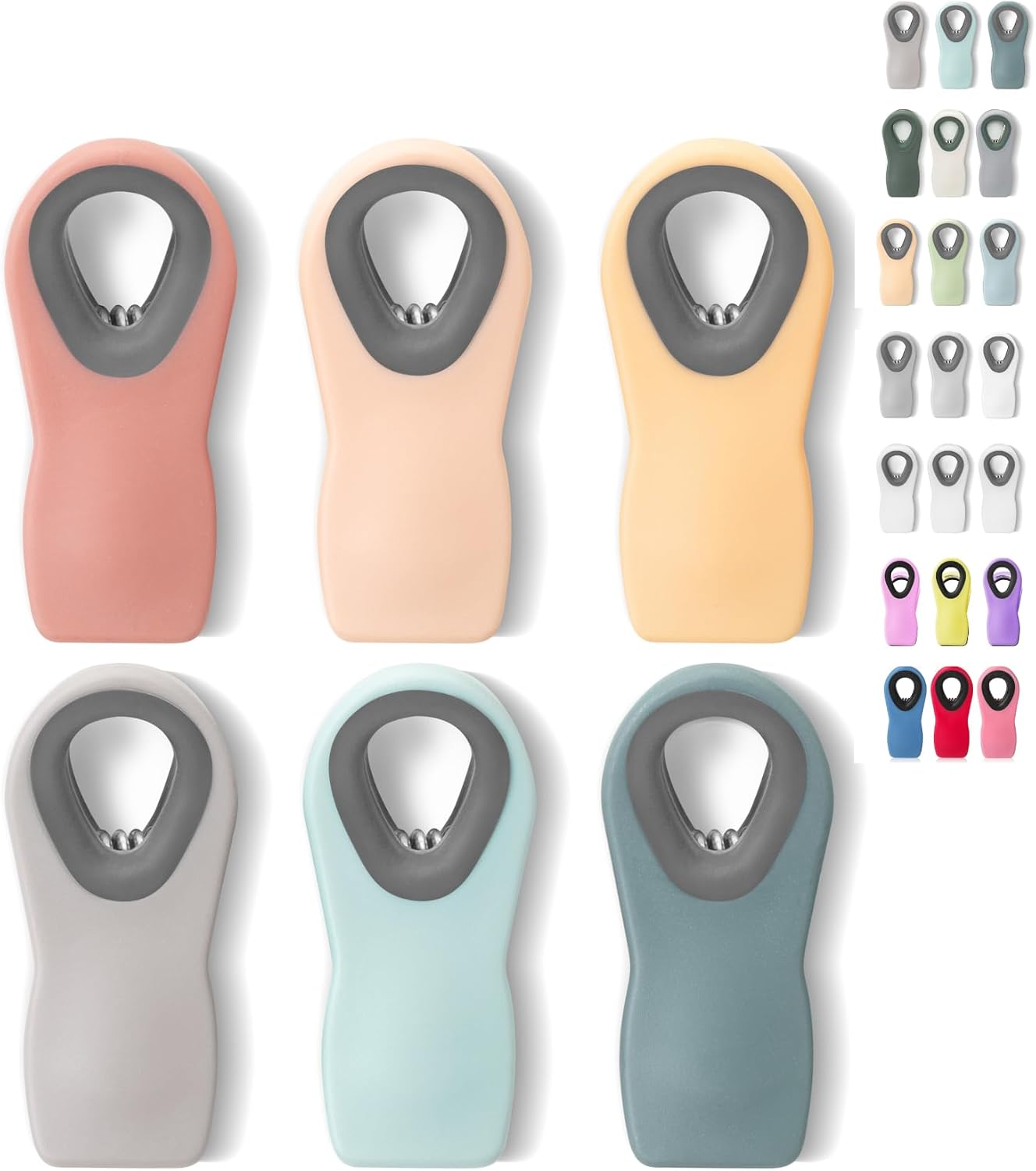 Magnetic Chip Clips, 6 Pack, Airtight Seal | Reusable Bag Closers for Food Storage, Snacks, Bread & Kitchen Organization, Strong Plastic Clips for Refrigerator Use