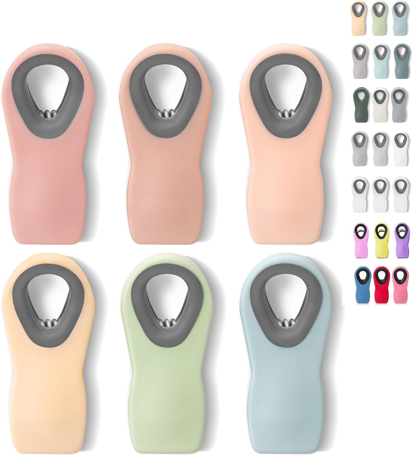 Magnetic Chip Clips, 6 Pack, Airtight Seal | Reusable Bag Closers for Food Storage, Snacks, Bread & Kitchen Organization, Strong Plastic Clips for Refrigerator Use