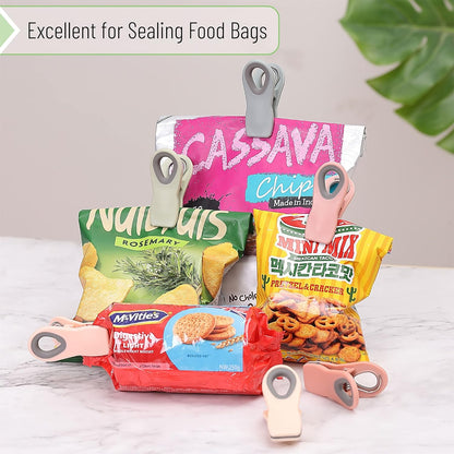 Magnetic Chip Clips, 6 Pack, Airtight Seal | Reusable Bag Closers for Food Storage, Snacks, Bread & Kitchen Organization, Strong Plastic Clips for Refrigerator Use