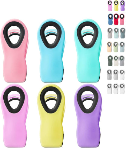 Magnetic Chip Clips, 6 Pack, Airtight Seal | Reusable Bag Closers for Food Storage, Snacks, Bread & Kitchen Organization, Strong Plastic Clips for Refrigerator Use