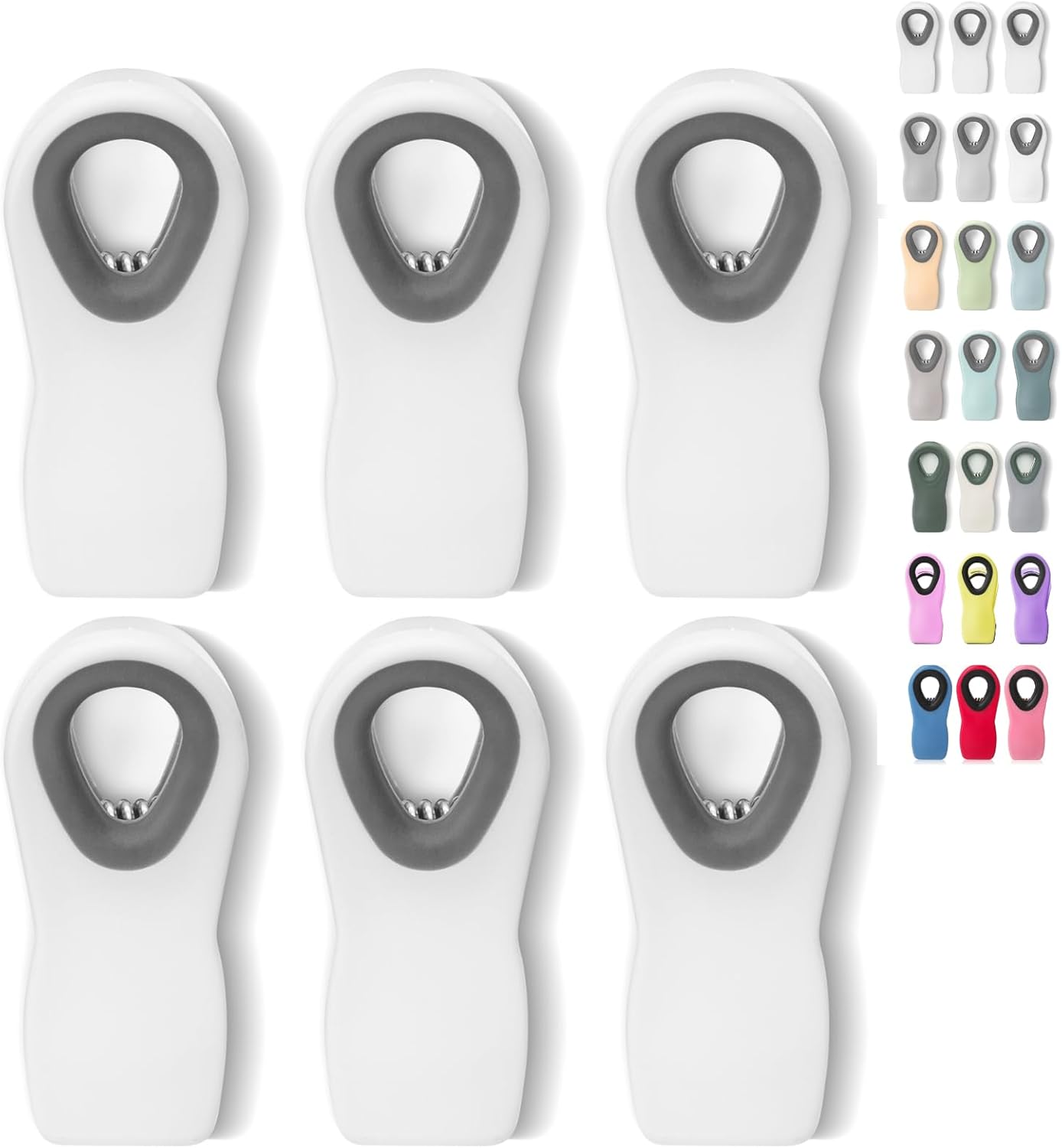 Magnetic Chip Clips, 6 Pack, Airtight Seal | Reusable Bag Closers for Food Storage, Snacks, Bread & Kitchen Organization, Strong Plastic Clips for Refrigerator Use