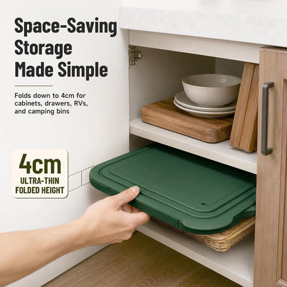 BBQ Prep Tub,16L Collapsible Cutting Board with Locking Lid for BBQ | Foldable Marinating Basin, Leak-Resistant Edges, Space-Saving Storage For Camping,Picnic,Tailgate,RV,Backyard Grilling