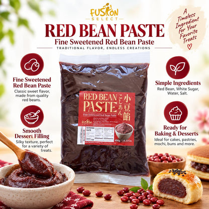 Red Bean Paste - Fine Sweetened Adzuki Bean Paste for Desserts, Buns, Pastry Filling, Mochi - For Chinese, Japanese & Korean Foods - No Additives or Preservatives