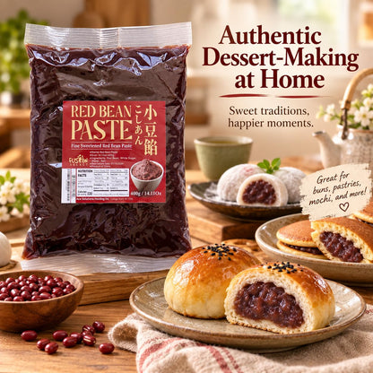 Red Bean Paste - Fine Sweetened Adzuki Bean Paste for Desserts, Buns, Pastry Filling, Mochi - For Chinese, Japanese & Korean Foods - No Additives or Preservatives