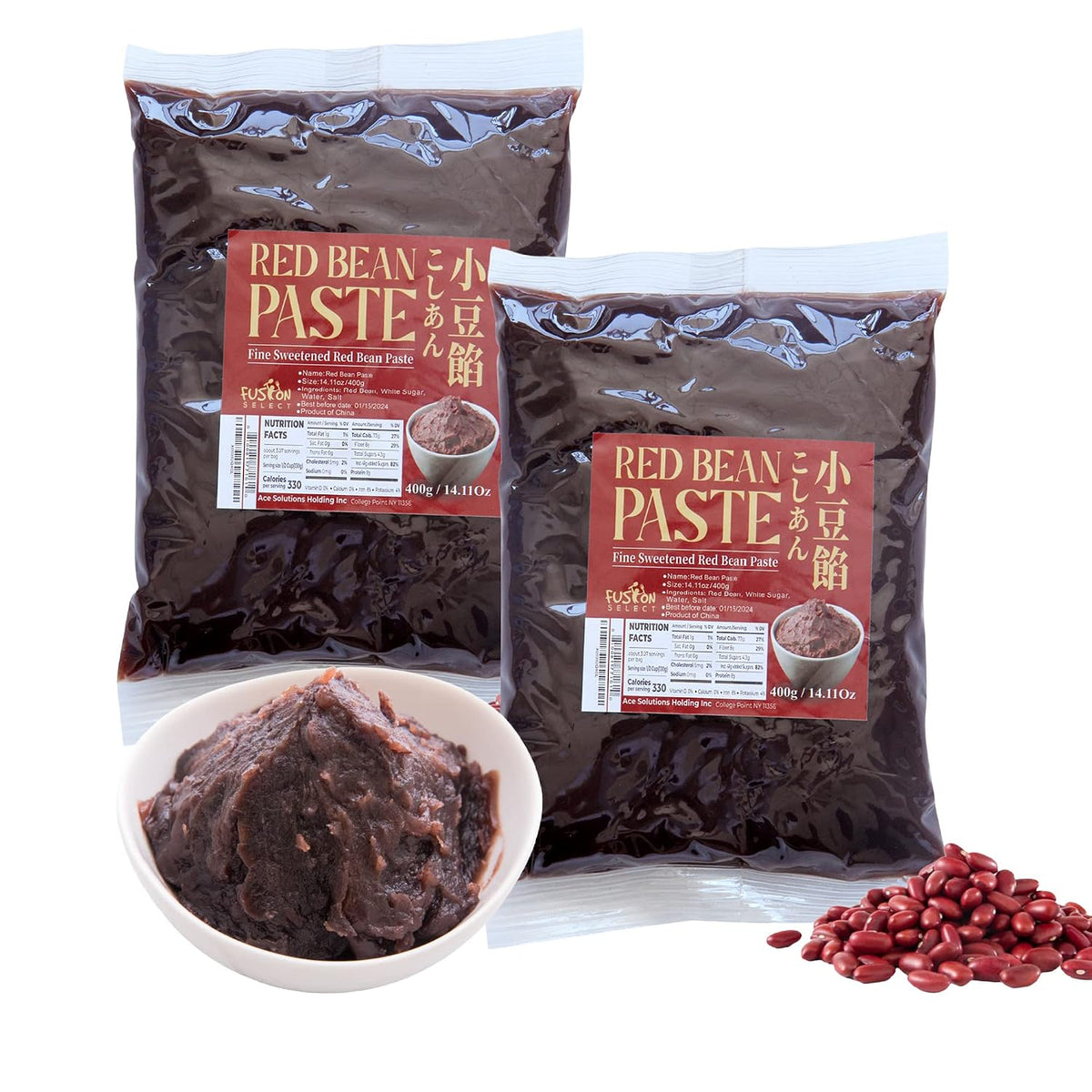 Red Bean Paste - Fine Sweetened Adzuki Bean Paste for Desserts, Buns, Pastry Filling, Mochi - For Chinese, Japanese & Korean Foods - No Additives or Preservatives