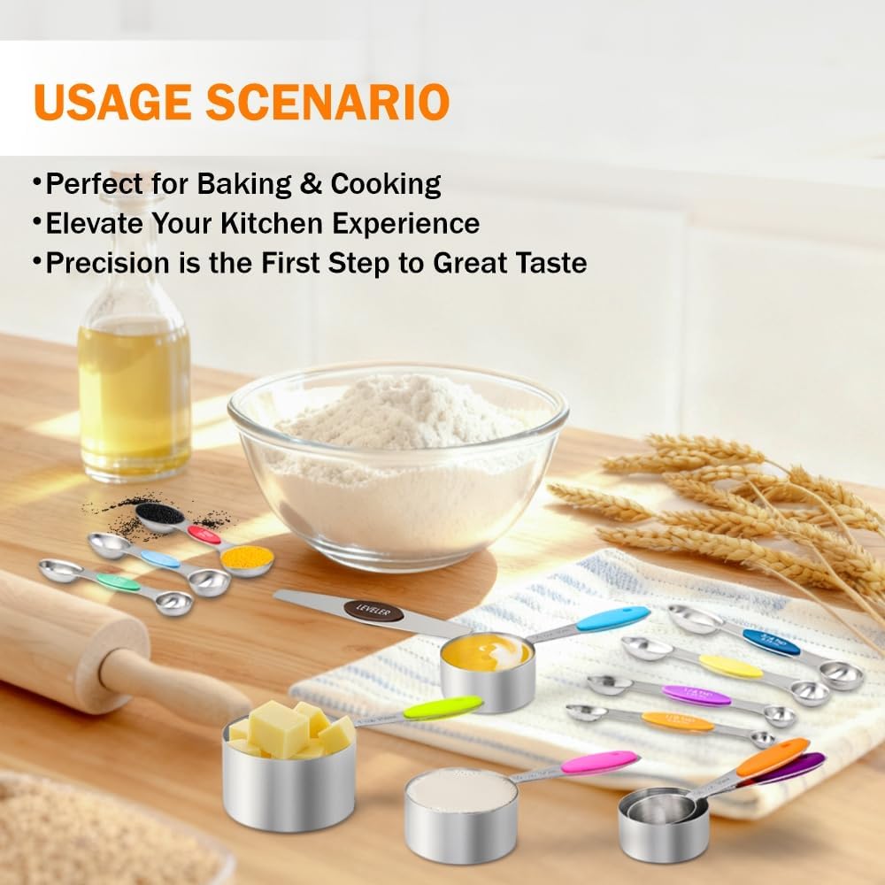 XSNBRD 13-Piece Magnetic Measuring Cups & Spoons Set