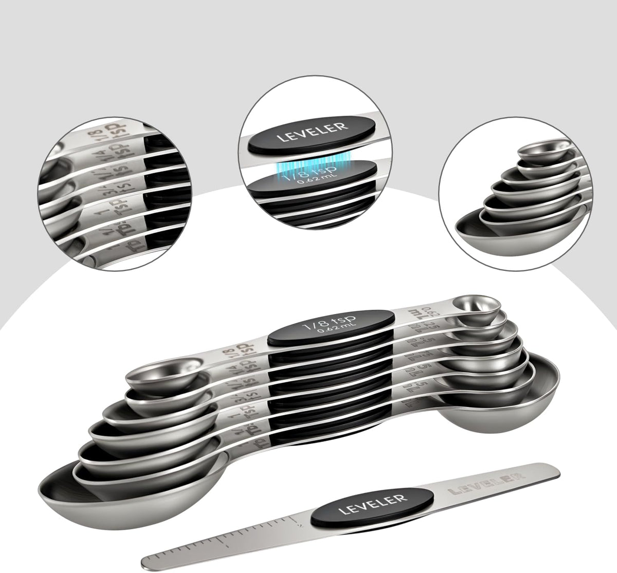 XSNBRD 13-Piece Magnetic Measuring Cups & Spoons Set