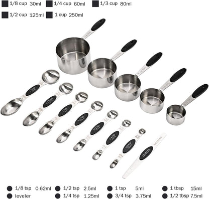 XSNBRD 13-Piece Magnetic Measuring Cups & Spoons Set