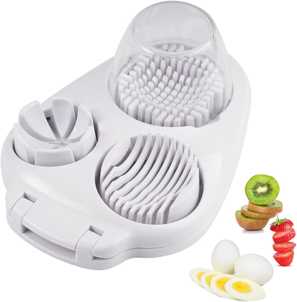 3 In 1 Egg Slicer For Hard Boiled Eggs, Strawberry Slicer Grape Cutter, 2026 New Stainless Steel Dicer Egg Slicer Dishwasher Safe, Fruit Cutter For Egg Strawberry Mushroom