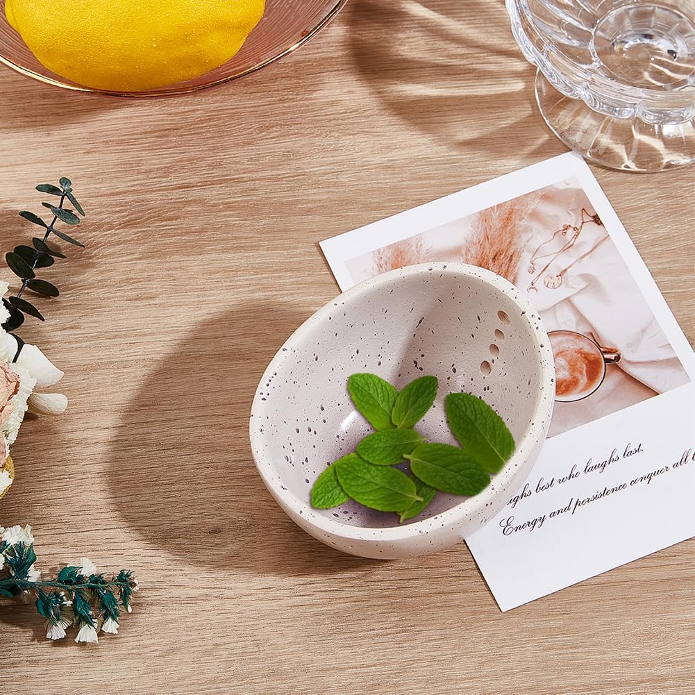 Resin Herb Stripper Bowl, Flower Vegetable Leaf Remover 4 Holes Kitchen Herbs Leaf Stripping Peeler Tool Easy To Clean And Use, 3.93x3.42x2.36inch