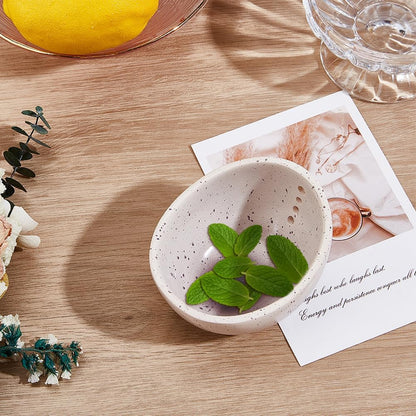 Resin Herb Stripper Bowl, Flower Vegetable Leaf Remover 4 Holes Kitchen Herbs Leaf Stripping Peeler Tool Easy To Clean And Use, 3.93x3.42x2.36inch