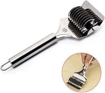 16x7x3.1cm High Grade Stainless Steel Noodle Lattice Roller Docker Dough Cutter Pasta Spaghetti Maker for Kitchen Cooking Tools