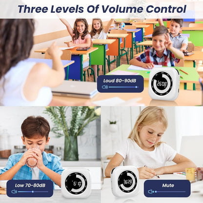 Visual Timer for Kids, Rechargeable 10-Hour Countdown/Up Timer | with 3 Volume Levels, 3 Brightness Display, and Magnetic, Homeschool Study Tool, Large Digital Timers for Classroom, Kitchen