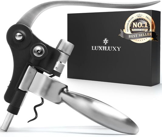 Wine Bottle Opener Corkscrew Set – [2024 upgraded, does NOT break!] Including Foil Cutter, Bottle Stopper, Opener Stand and Extra Spiral - corkscrews wine opener set- wine opener kit