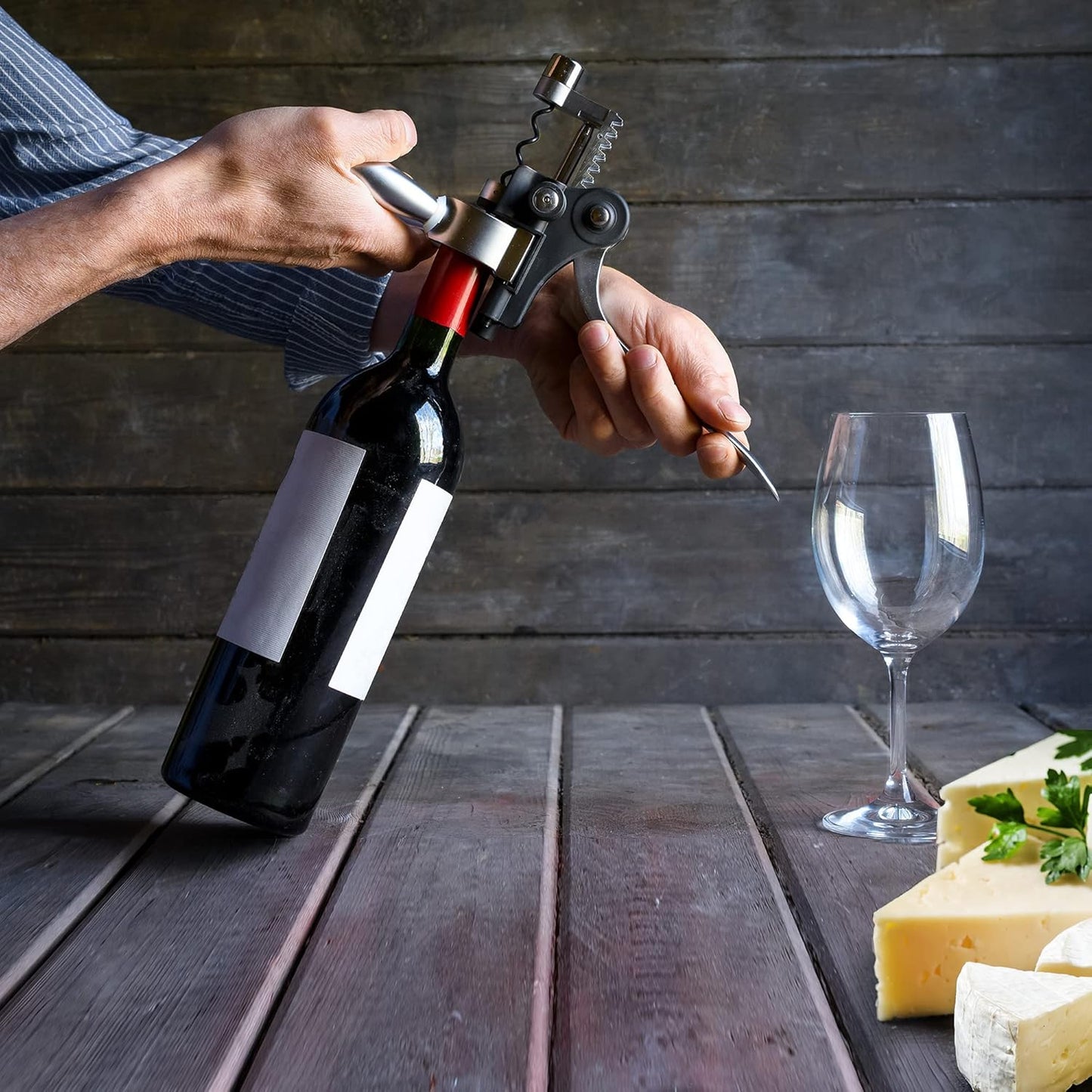 Wine Bottle Opener Corkscrew Set – [2024 upgraded, does NOT break!] Including Foil Cutter, Bottle Stopper, Opener Stand and Extra Spiral - corkscrews wine opener set- wine opener kit