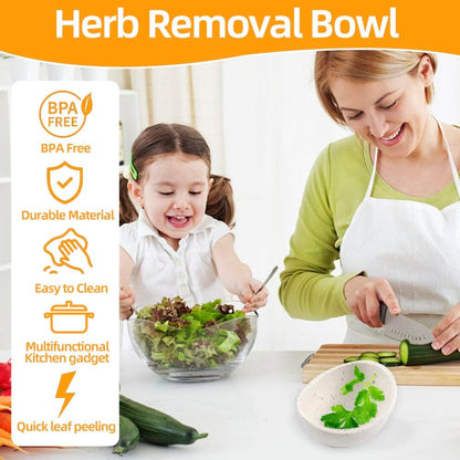 Herb Stripper Bowl with Four Sizes Holes, Herb Stripper, Ceramic Handmade Herb Stripper Tool, Herb Peeler for Kale, Thyme, Basil, Rosemary Separating Leaves and Stems, Graters
